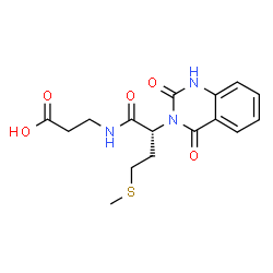 ChemSpider 2D Image | N-[(2S)-2-(2,4-Dioxo-1,4-dihydro-3(2H)-quinazolinyl)-4-(methylsulfanyl)butanoyl]-beta-alanine | C16H19N3O5S