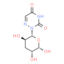 ChemSpider 2D Image | 2-[(2R,3R,5R,6S)-3,5,6-Trihydroxytetrahydro-2H-pyran-2-yl]-1,2,4-triazine-3,5(2H,4H)-dione | C8H11N3O6