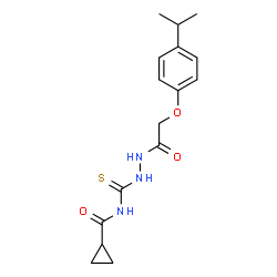 ChemSpider 2D Image | N-({2-[(4-Isopropylphenoxy)acetyl]hydrazino}carbothioyl)cyclopropanecarboxamide | C16H21N3O3S