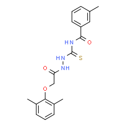 ChemSpider 2D Image | N-({2-[(2,6-Dimethylphenoxy)acetyl]hydrazino}carbothioyl)-3-methylbenzamide | C19H21N3O3S