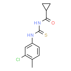 ChemSpider 2D Image | N-[(3-Chloro-4-methylphenyl)carbamothioyl]cyclopropanecarboxamide | C12H13ClN2OS