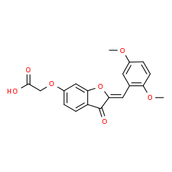ChemSpider 2D Image | {[(2Z)-2-(2,5-Dimethoxybenzylidene)-3-oxo-2,3-dihydro-1-benzofuran-6-yl]oxy}acetic acid | C19H16O7