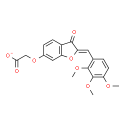 ChemSpider 2D Image | {[(2Z)-3-Oxo-2-(2,3,4-trimethoxybenzylidene)-2,3-dihydro-1-benzofuran-6-yl]oxy}acetate | C20H17O8