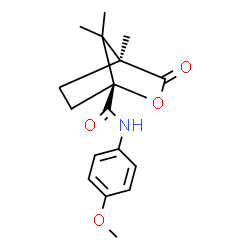 ChemSpider 2D Image | (1R,4S)-N-(4-Methoxyphenyl)-4,7,7-trimethyl-3-oxo-2-oxabicyclo[2.2.1]heptane-1-carboxamide | C17H21NO4