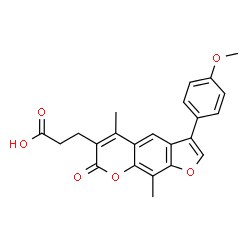 ChemSpider 2D Image | 3-[3-(4-Methoxyphenyl)-5,9-dimethyl-7-oxo-7H-furo[3,2-g]chromen-6-yl]propanoic acid | C23H20O6