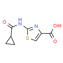 ChemSpider 2D Image | 2-[(Cyclopropylcarbonyl)amino]-1,3-thiazole-4-carboxylic acid | C8H8N2O3S