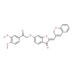 ChemSpider 2D Image | (2Z)-2-(2H-Chromen-3-ylmethylene)-6-[2-(3,4-dimethoxyphenyl)-2-oxoethoxy]-1-benzofuran-3(2H)-one | C28H22O7