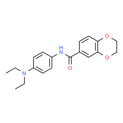ChemSpider 2D Image | N-[4-(Diethylamino)phenyl]-2,3-dihydro-1,4-benzodioxine-6-carboxamide | C19H22N2O3