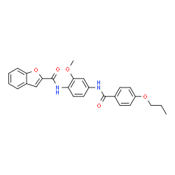 ChemSpider 2D Image | N-[2-METHOXY-4-(4-PROPOXYBENZAMIDO)PHENYL]-1-BENZOFURAN-2-CARBOXAMIDE | C26H24N2O5
