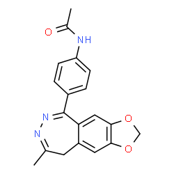 ChemSpider 2D Image | 1-(4-Acetylaminophenyl)-4-methyl-7,8-methylenedioxy-5H-2,3-benzodiazepine | C19H17N3O3