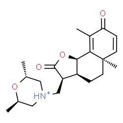 ChemSpider 2D Image | (2R,6R)-4-{[(3S,3aS,5aR,9bR)-5a,9-Dimethyl-2,8-dioxo-2,3,3a,4,5,5a,8,9b-octahydronaphtho[1,2-b]furan-3-yl]methyl}-2,6-dimethylmorpholin-4-ium | C21H30NO4