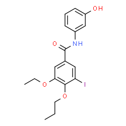 ChemSpider 2D Image | 3-Ethoxy-N-(3-hydroxyphenyl)-5-iodo-4-propoxybenzamide | C18H20INO4