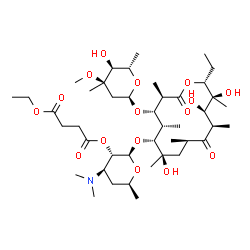 ChemSpider 2D Image | (2R,3S,4R,6S)-4-(Dimethylamino)-2-{[(3R,4S,5S,6R,7R,9R,11R,12R,13S,14R)-14-ethyl-7,12,13-trihydroxy-4-{[(2R,4R,5S,6S)-5-hydroxy-4-methoxy-4,6-dimethyltetrahydro-2H-pyran-2-yl]oxy}-3,5,7,9,11,13-hexame
thyl-2,10-dioxooxacyclotetradecan-6-yl]oxy}-6-methyltetrahydro-2H-pyran-3-yl ethyl succinate | C43H75NO16