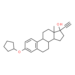 ChemSpider 2D Image | 3-(Cyclopentyloxy)-19-norpregna-1,3,5(10)-trien-20-yn-17-ol | C25H32O2