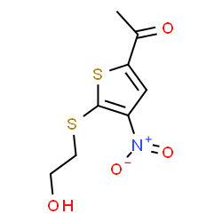 ChemSpider 2D Image | 1-{5-[(2-hydroxyethyl)thio]-4-nitrothien-2-yl}ethanone | C8H9NO4S2