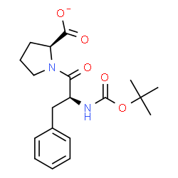 ChemSpider 2D Image | (2S)-1-(N-{[(2-Methyl-2-propanyl)oxy]carbonyl}-L-phenylalanyl)-2-pyrrolidinecarboxylate | C19H25N2O5