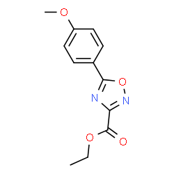 ChemSpider 2D Image | Ethyl 5-(4-methoxyphenyl)-1,2,4-oxadiazole-3-carboxylate | C12H12N2O4