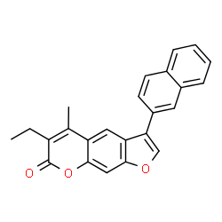 ChemSpider 2D Image | 6-Ethyl-5-methyl-3-(2-naphthyl)-7H-furo[3,2-g]chromen-7-one | C24H18O3