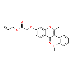 ChemSpider 2D Image | Allyl {[3-(2-methoxyphenyl)-2-methyl-4-oxo-4H-chromen-7-yl]oxy}acetate | C22H20O6