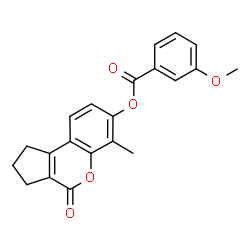 ChemSpider 2D Image | 6-Methyl-4-oxo-1,2,3,4-tetrahydrocyclopenta[c]chromen-7-yl 3-methoxybenzoate | C21H18O5