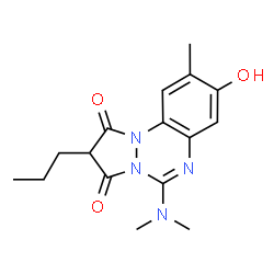 ChemSpider 2D Image | 5-(Dimethylamino)-8-hydroxy-9-methyl-2-propyl-1H-pyrazolo[1,2-a][1,2,4]benzotriazine-1,3(2H)-dione | C16H20N4O3
