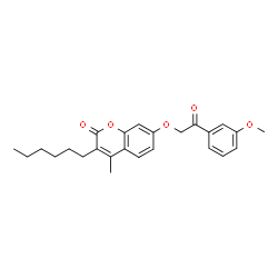 ChemSpider 2D Image | 3-Hexyl-7-[2-(3-methoxyphenyl)-2-oxoethoxy]-4-methyl-2H-chromen-2-one | C25H28O5