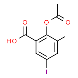 ChemSpider 2D Image | 2-Acetoxy-3,5-diiodobenzoic acid | C9H6I2O4
