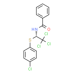 ChemSpider 2D Image | N-{(1S)-2,2,2-Trichloro-1-[(4-chlorophenyl)sulfanyl]ethyl}benzamide | C15H11Cl4NOS