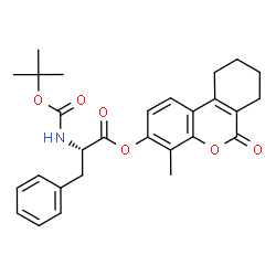 ChemSpider 2D Image | 4-Methyl-6-oxo-7,8,9,10-tetrahydro-6H-benzo[c]chromen-3-yl N-{[(2-methyl-2-propanyl)oxy]carbonyl}-L-phenylalaninate | C28H31NO6
