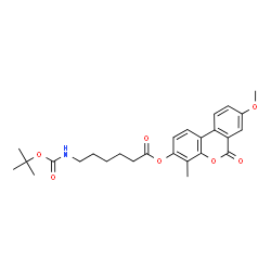 ChemSpider 2D Image | 8-Methoxy-4-methyl-6-oxo-6H-benzo[c]chromen-3-yl 6-({[(2-methyl-2-propanyl)oxy]carbonyl}amino)hexanoate | C26H31NO7
