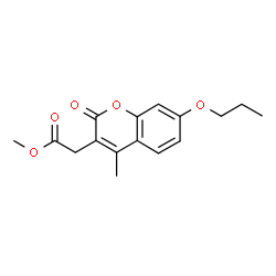 ChemSpider 2D Image | Methyl (4-methyl-2-oxo-7-propoxy-2H-chromen-3-yl)acetate | C16H18O5