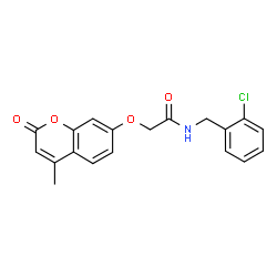 ChemSpider 2D Image | N-(2-Chlorobenzyl)-2-[(4-methyl-2-oxo-2H-chromen-7-yl)oxy]acetamide | C19H16ClNO4