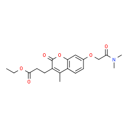 ChemSpider 2D Image | Ethyl 3-{7-[2-(dimethylamino)-2-oxoethoxy]-4-methyl-2-oxo-2H-chromen-3-yl}propanoate | C19H23NO6
