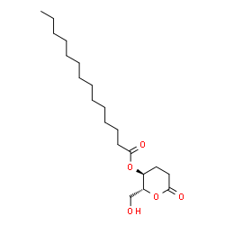 ChemSpider 2D Image | (2R,3S)-2-(Hydroxymethyl)-6-oxotetrahydro-2H-pyran-3-yl myristate | C20H36O5