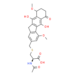 ChemSpider 2D Image | N-Acetyl-S-[(5,10-dihydroxy-4,9-dimethoxy-6-oxo-7,8,9,11-tetrahydro-6H-benzo[b]fluoren-2-yl)methyl]-L-cysteine | C25H27NO8S
