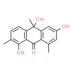 ChemSpider 2D Image | 1,6,10-Trihydroxy-2,8,10-trimethyl-9(10H)-anthracenone | C17H16O4