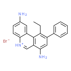 ChemSpider 2D Image | 2,7-Diamino-10-ethyl-9-phenylphenanthridinium bromide | C21H20BrN3