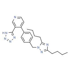 ChemSpider 2D Image | 4-{4-[(3,5-Dibutyl-1H-1,2,4-triazol-1-yl)methyl]phenyl}-3-(1H-tetrazol-5-yl)pyridine | C23H28N8