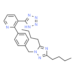 ChemSpider 2D Image | 2-[4-[(3,5-Dibutyl-1H-1,2,4-triazol-1-yl)methyl]phenyl]-3-(2H-tetrazol-5-yl)pyridine | C23H28N8