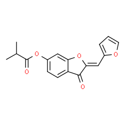 ChemSpider 2D Image | (2Z)-2-(2-Furylmethylene)-3-oxo-2,3-dihydro-1-benzofuran-6-yl 2-methylpropanoate | C17H14O5