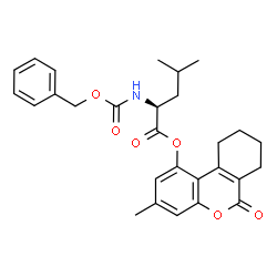 ChemSpider 2D Image | 3-Methyl-6-oxo-7,8,9,10-tetrahydro-6H-benzo[c]chromen-1-yl N-[(benzyloxy)carbonyl]-L-leucinate | C28H31NO6