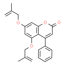 ChemSpider 2D Image | 5,7-Bis[(2-methyl-2-propen-1-yl)oxy]-4-phenyl-2H-chromen-2-one | C23H22O4