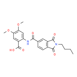 ChemSpider 2D Image | 2-{[(2-Butyl-1,3-dioxo-2,3-dihydro-1H-isoindol-5-yl)carbonyl]amino}-4,5-dimethoxybenzoic acid | C22H22N2O7