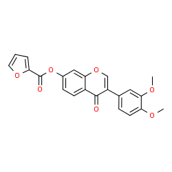 ChemSpider 2D Image | 3-(3,4-Dimethoxyphenyl)-4-oxo-4H-chromen-7-yl 2-furoate | C22H16O7