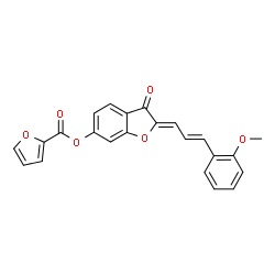 ChemSpider 2D Image | (2Z)-2-[(2E)-3-(2-Methoxyphenyl)-2-propen-1-ylidene]-3-oxo-2,3-dihydro-1-benzofuran-6-yl 2-furoate | C23H16O6
