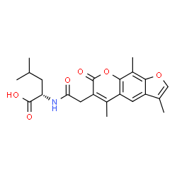 ChemSpider 2D Image | N-[(3,5,9-Trimethyl-7-oxo-7H-furo[3,2-g]chromen-6-yl)acetyl]-L-leucine | C22H25NO6