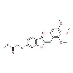 ChemSpider 2D Image | Methyl {[(2E)-3-oxo-2-(2,3,4-trimethoxybenzylidene)-2,3-dihydro-1-benzofuran-6-yl]oxy}acetate | C21H20O8