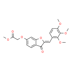 ChemSpider 2D Image | Methyl {[(2Z)-3-oxo-2-(2,3,4-trimethoxybenzylidene)-2,3-dihydro-1-benzofuran-6-yl]oxy}acetate | C21H20O8