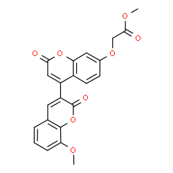 ChemSpider 2D Image | Methyl [(8-methoxy-2,2'-dioxo-2H,2'H-3,4'-bichromen-7'-yl)oxy]acetate | C22H16O8