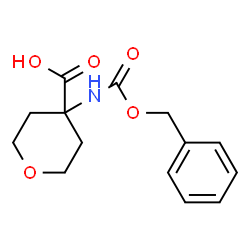 ChemSpider 2D Image | 4-{[(Benzyloxy)carbonyl]amino}tetrahydro-2H-pyran-4-carboxylic acid | C14H17NO5